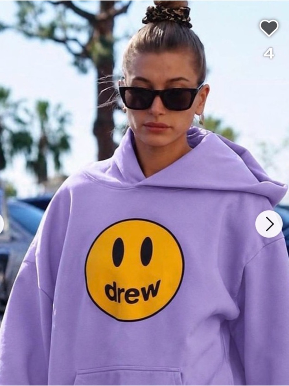 Drew House Lavender Smiley Logo Hoodie XS